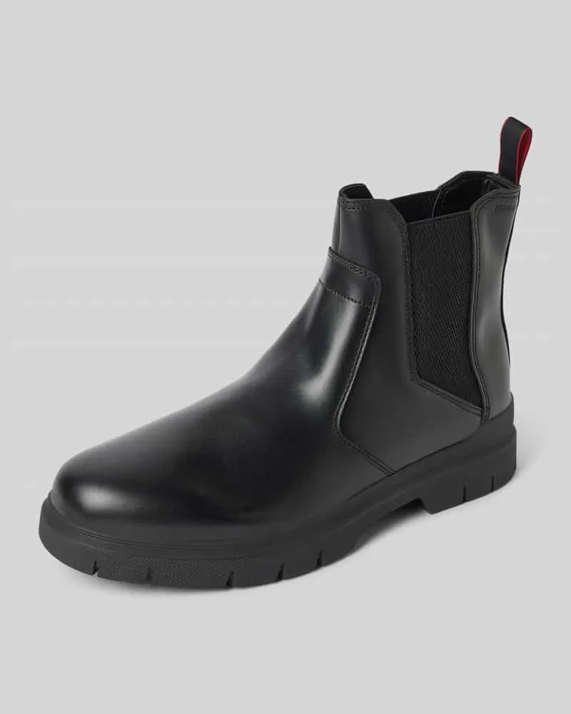 HUGO BOSS Chelsea Boots aus Leder mit Zugschlaufe Modell 'Ryan Black