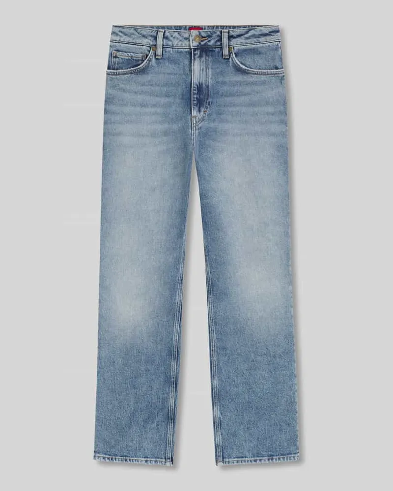 HUGO BOSS Straight Fit Jeans aus Baumwoll-Mix Jeansblau