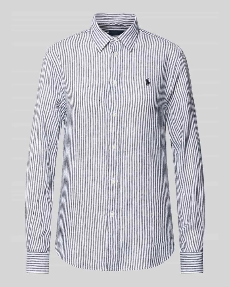 Ralph Lauren Hemdbluse aus reinem Leinen Mittelgrau