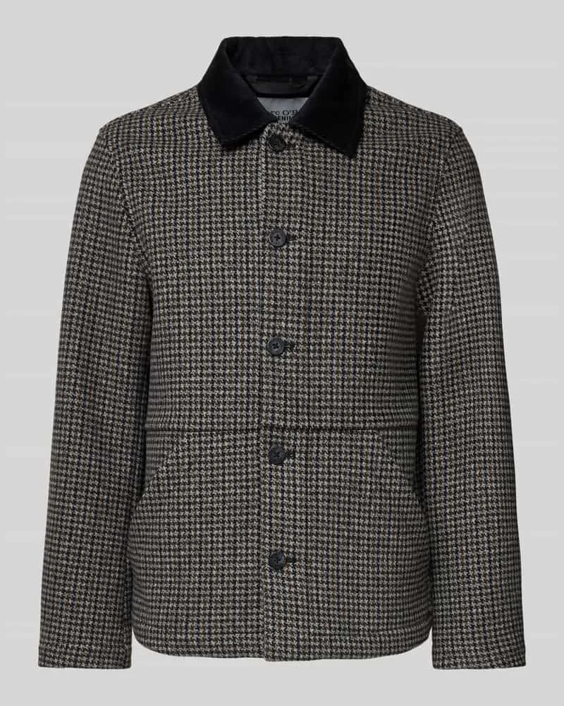 Marc O'Polo Regular Fit Hemdjacke aus Woll-Mix Black