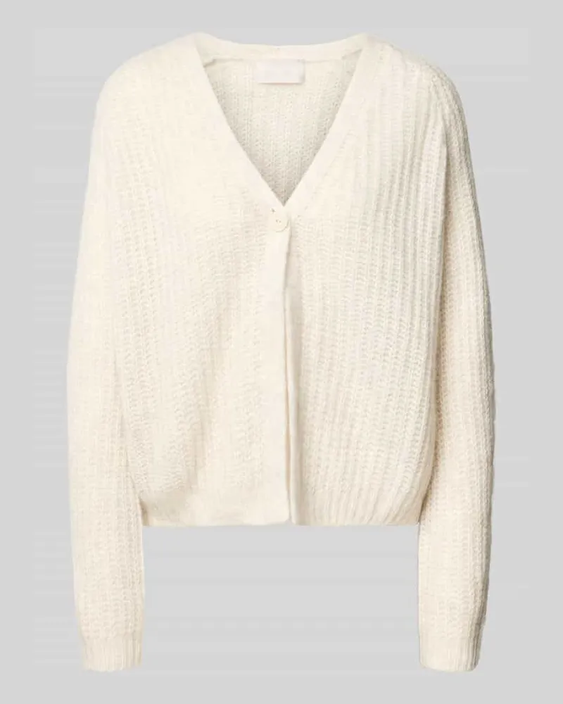 hemisphere Strickjacke aus Kaschmir-Baumwoll-Mix mit V-Ausschnitt Offwhite
