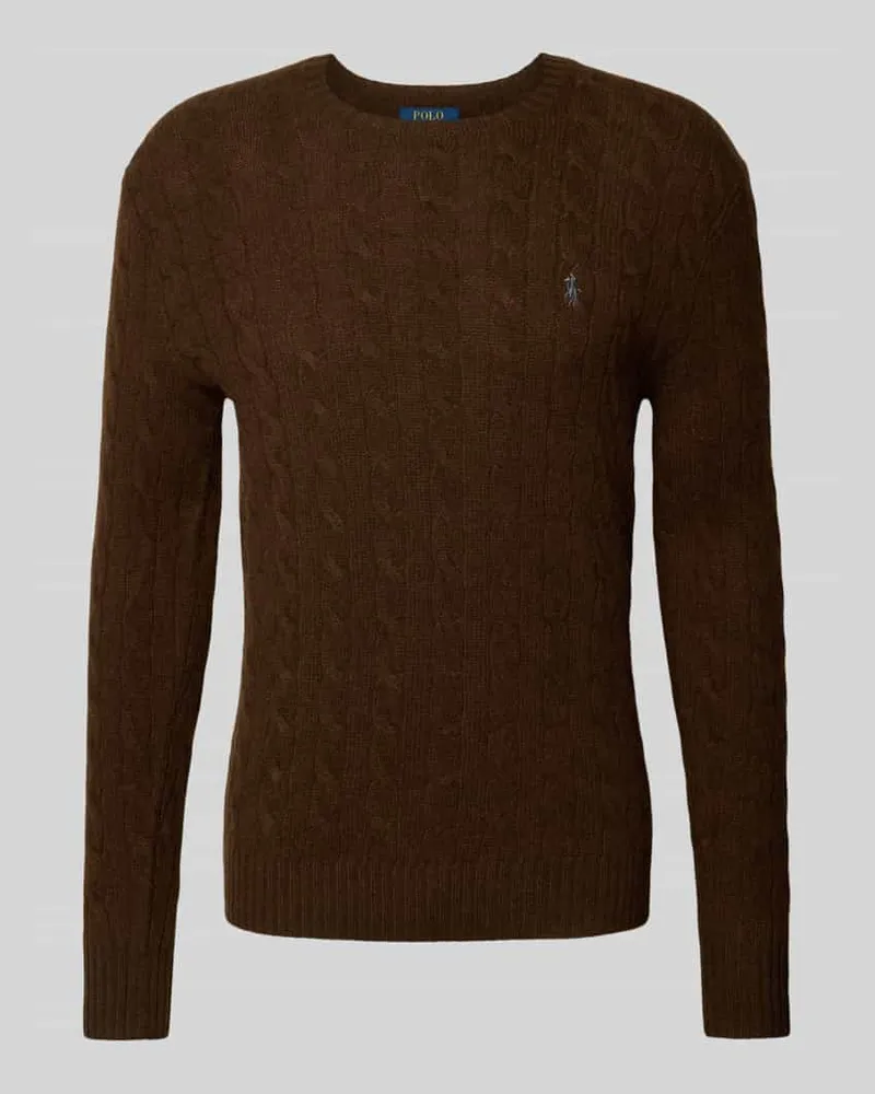 Ralph Lauren Regular Fit Strickpullover aus Woll-Kaschmir-Mix Mittelbraun