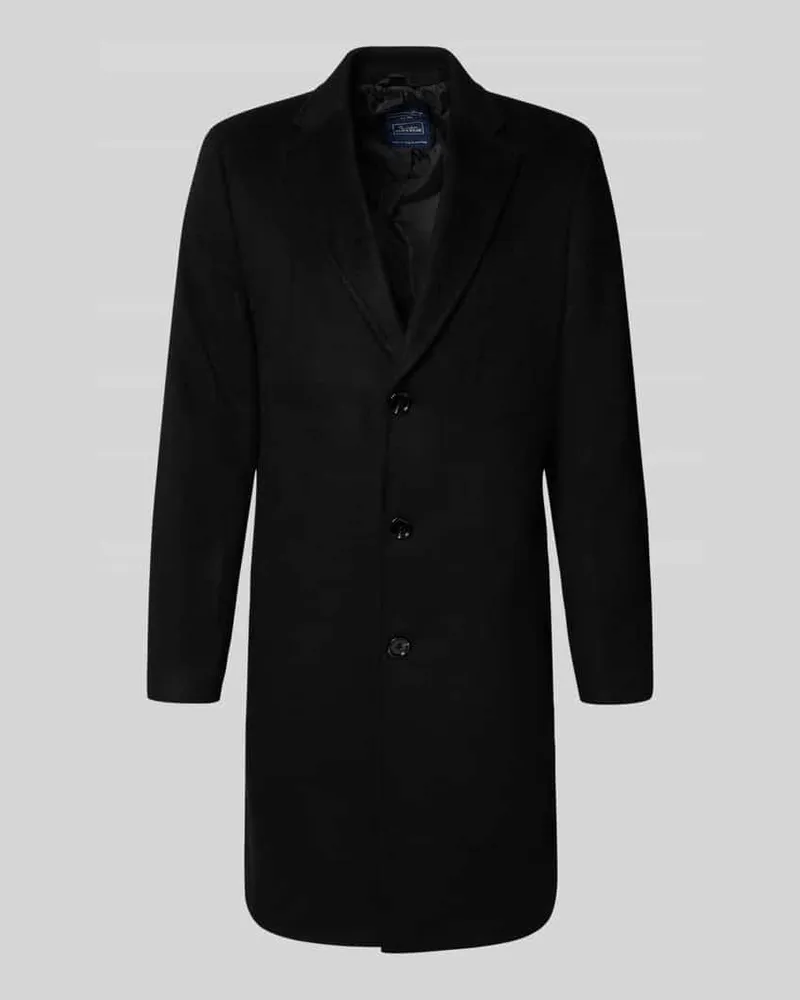 Christian Berg Wollmantel mit Reverskragen Black