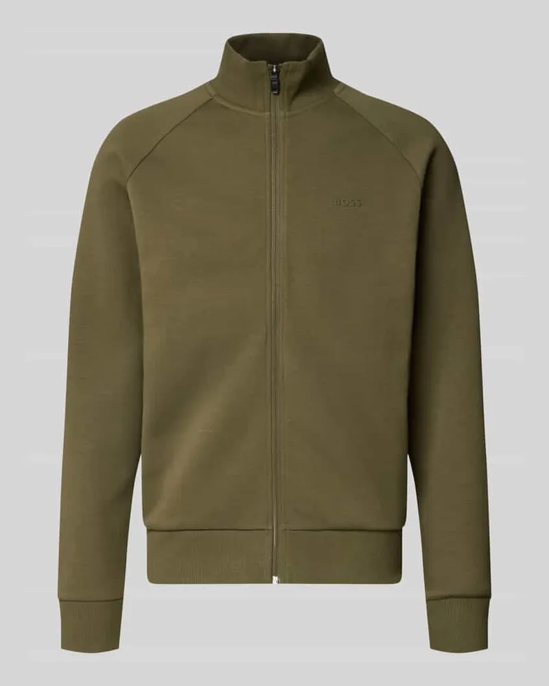 HUGO BOSS Sweatjacke mit Logo-Prägung Dunkelgruen