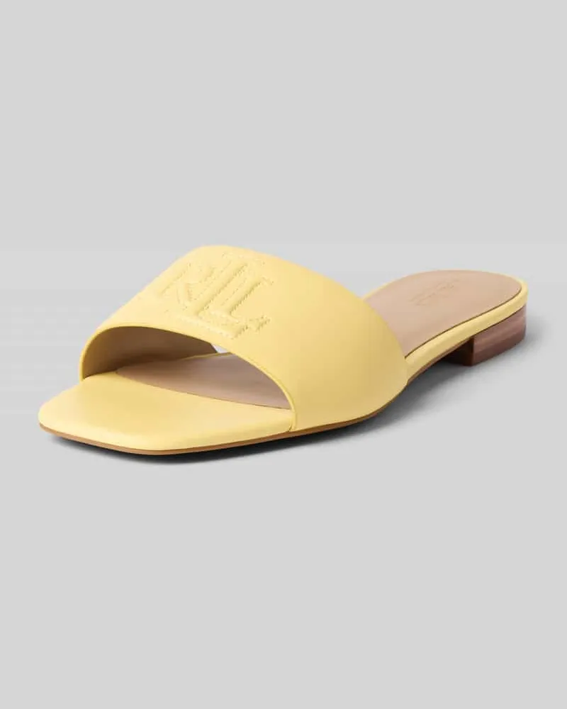 Ralph Lauren Pantoletten aus reinem Leder Modell 'EVERLEY SLD Hellgelb