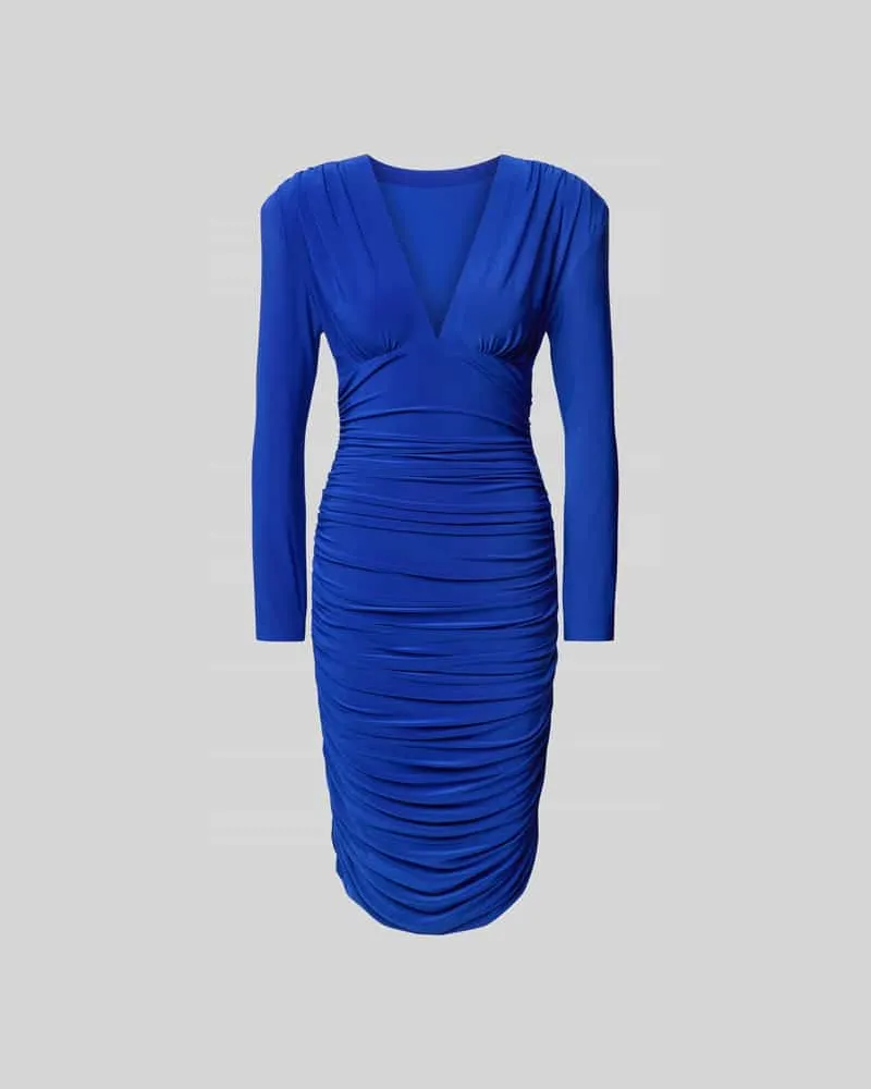 Norma Kamali Midikleid mit Raffungen Royal