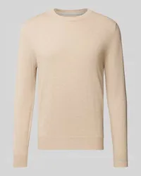 Pepe Jeans Strickpullover mit Rundhalsausschnitt Modell 'Andre Beige