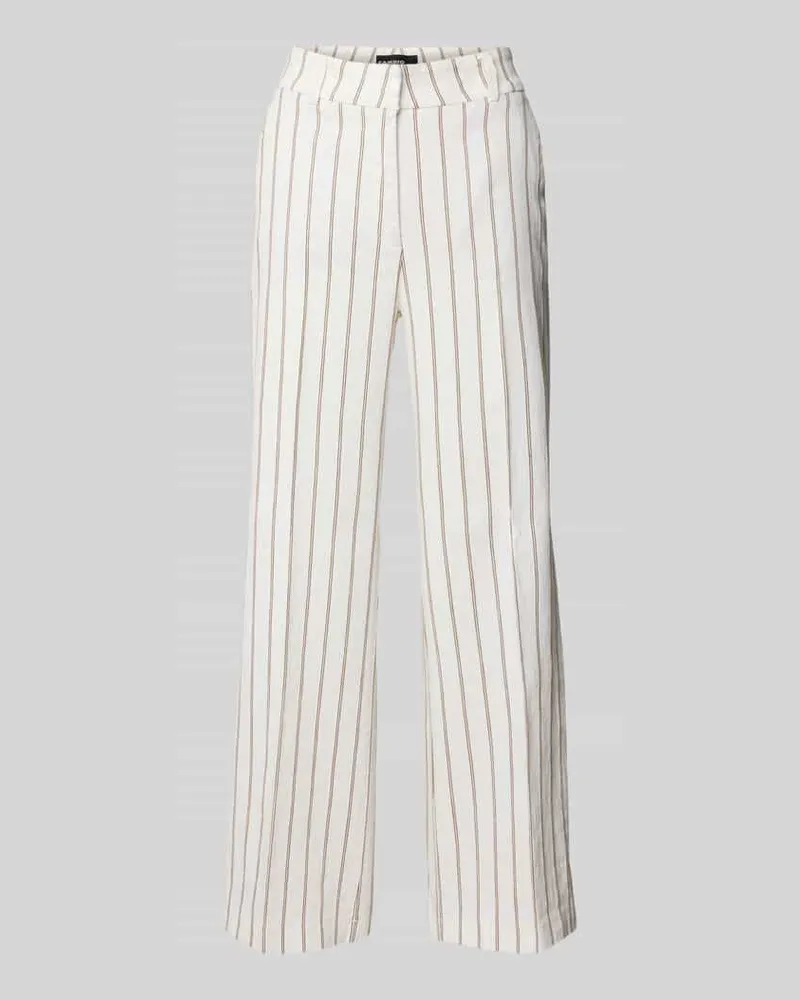 Cambio Verkürzte Stoffhose aus Leinen-Mix mit Baumwoll-Anteil Modell 'CALIFORNIA Offwhite