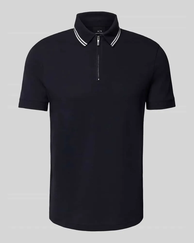 Armani Exchange Poloshirt mit kurzem Reißverschluss Marine