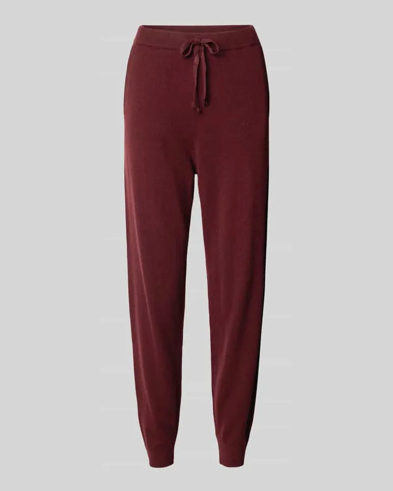 JAKE*S Jogpants aus Kaschmir mit elastischem Bund Aubergine
