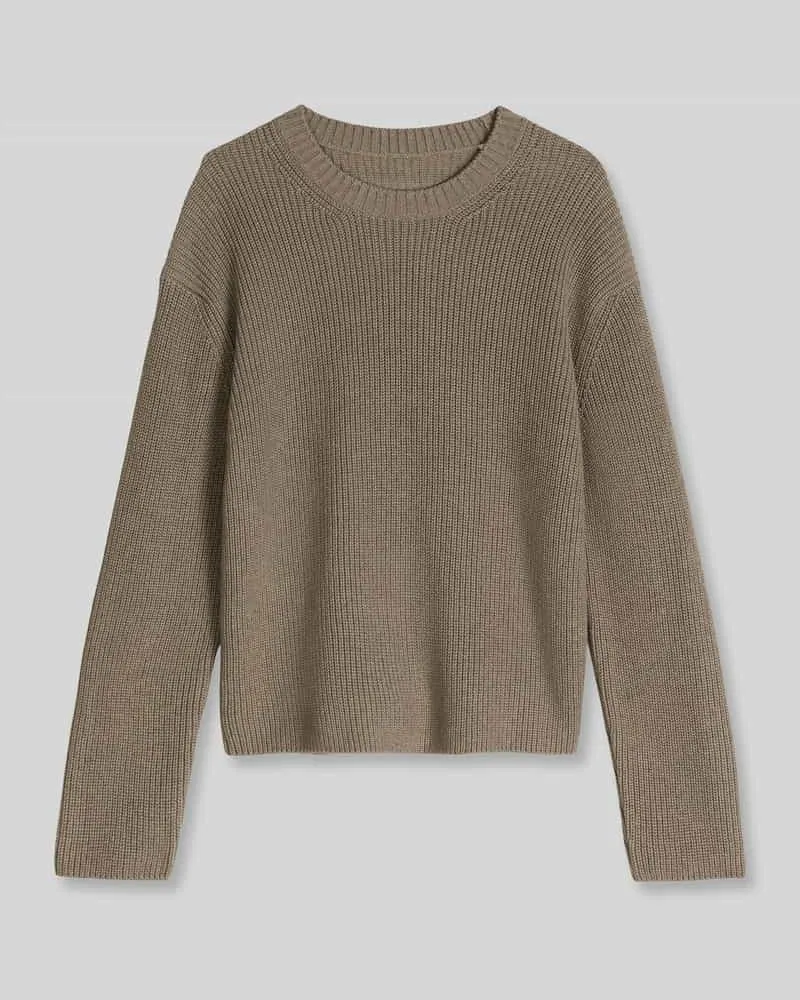 Marc O'Polo Loose Fit Pullover aus reiner Baumwolle Taupe