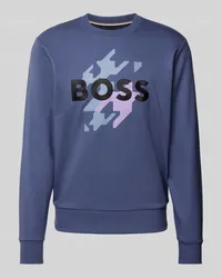 HUGO BOSS Sweatshirt mit Label-Stitching Modell 'Soleri Marine