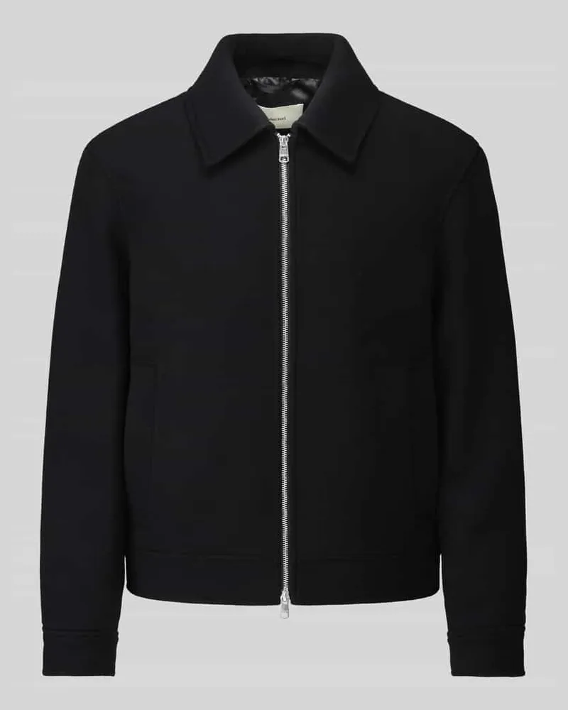 Selected Blouson aus Woll-Mix mit Zweiwege Reißverschluss Black