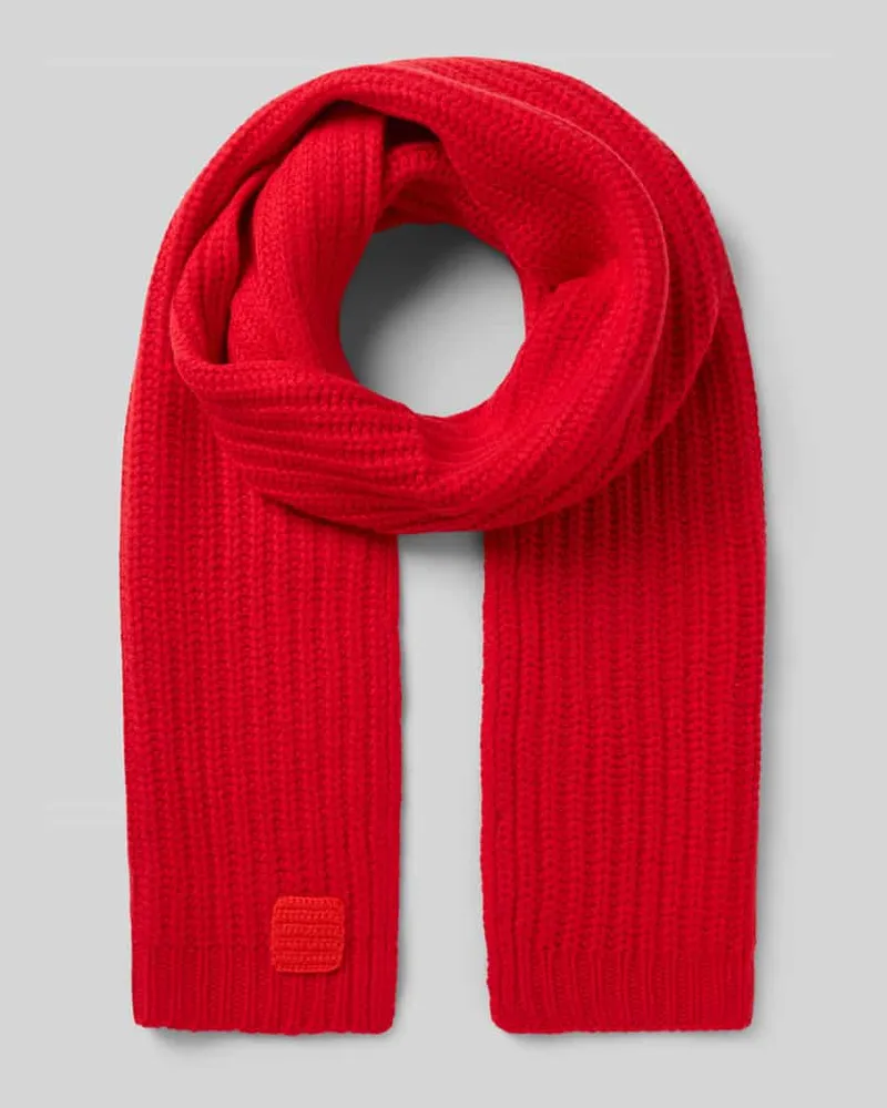 MAX&Co. Schal aus Wolle mit Label-Patch Rot