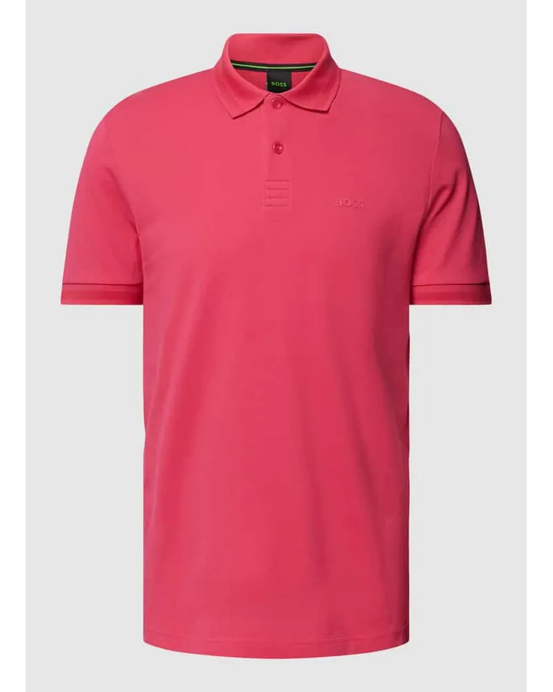 HUGO BOSS Poloshirt mit Label-Print Modell 'Pio Pink