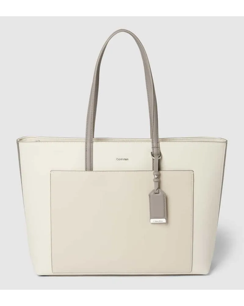 Calvin Klein Shopper mit Label-Detail Modell 'MUST Ecru