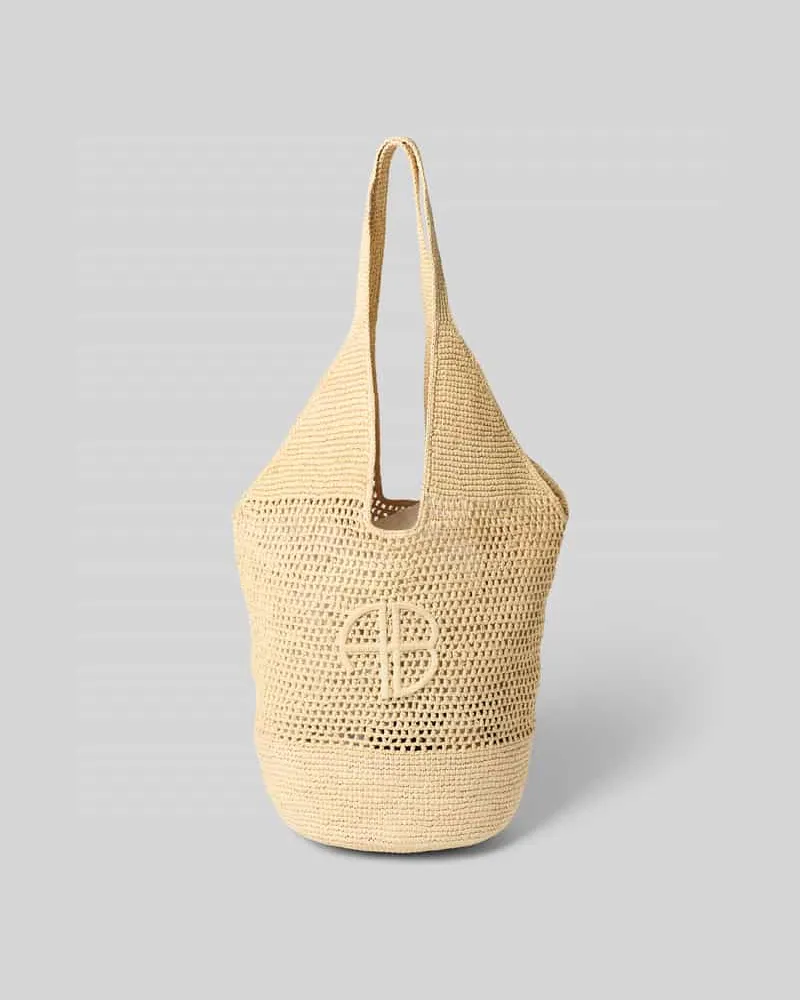 Anine Bing Handtasche in Flecht-Optik Beige