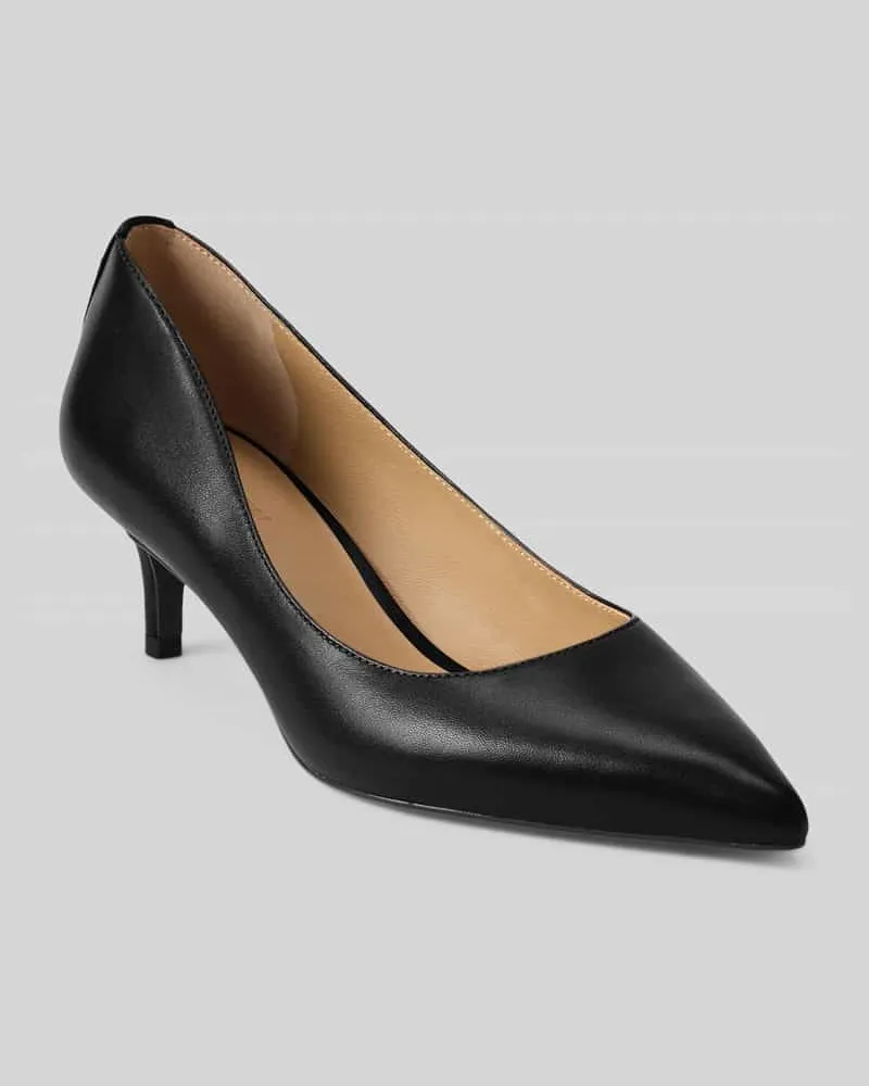 Ralph Lauren Pumps aus Leder mit elastischem Riemen Modell 'ADRIENNE Black