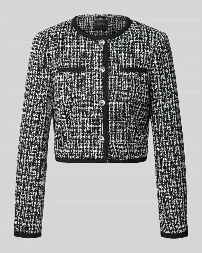 Guess Slim Fit Blazer in Bouclé-Optik Modell 'JOLE Black