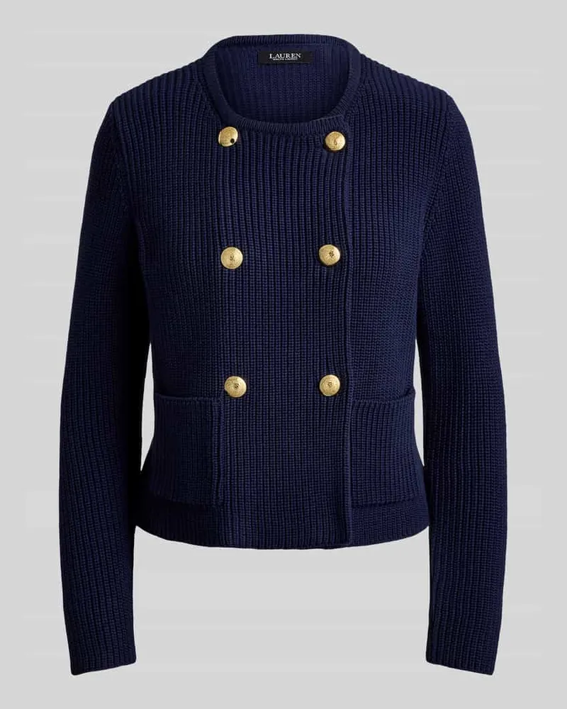 Ralph Lauren Regular Fit Strickjacke aus reiner Baumwolle Marine