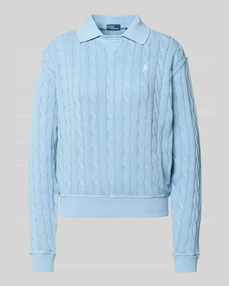 Ralph Lauren Regular Fit Pullover mit Polokragen Hellblau