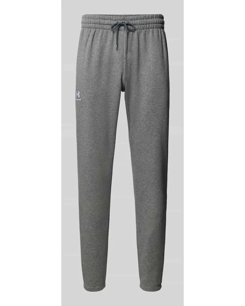 Under Armour Regular Fit Sweatpants mit Label-Stitching Dunkelgrau