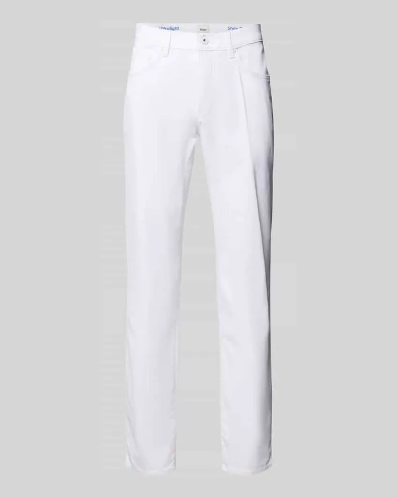 Brax Regular Fit Jeans im Used-Look Modell 'Cadiz Weiss