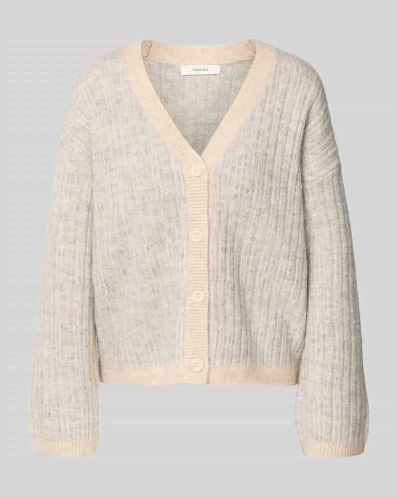 Selected Relaxed Fit Strickpullover aus Woll-Mix mit Alpaka-Anteil Modell 'FALVA Beige