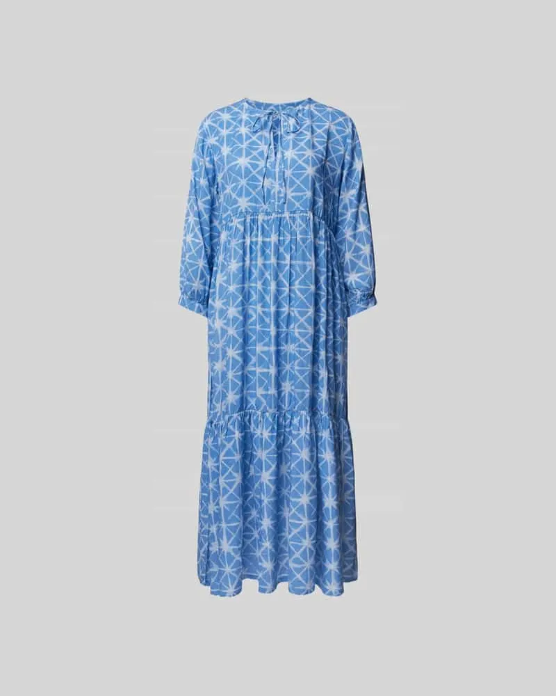Juvia Maxikleid mit Allover-Muster Bleu