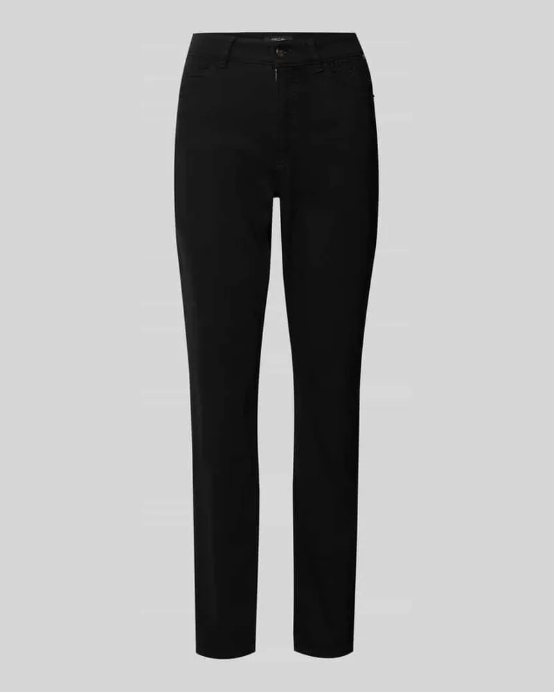 Marc Cain Skinny Fit Jeans aus elastischem Baumwoll-Mix mit Strasssteinen Black