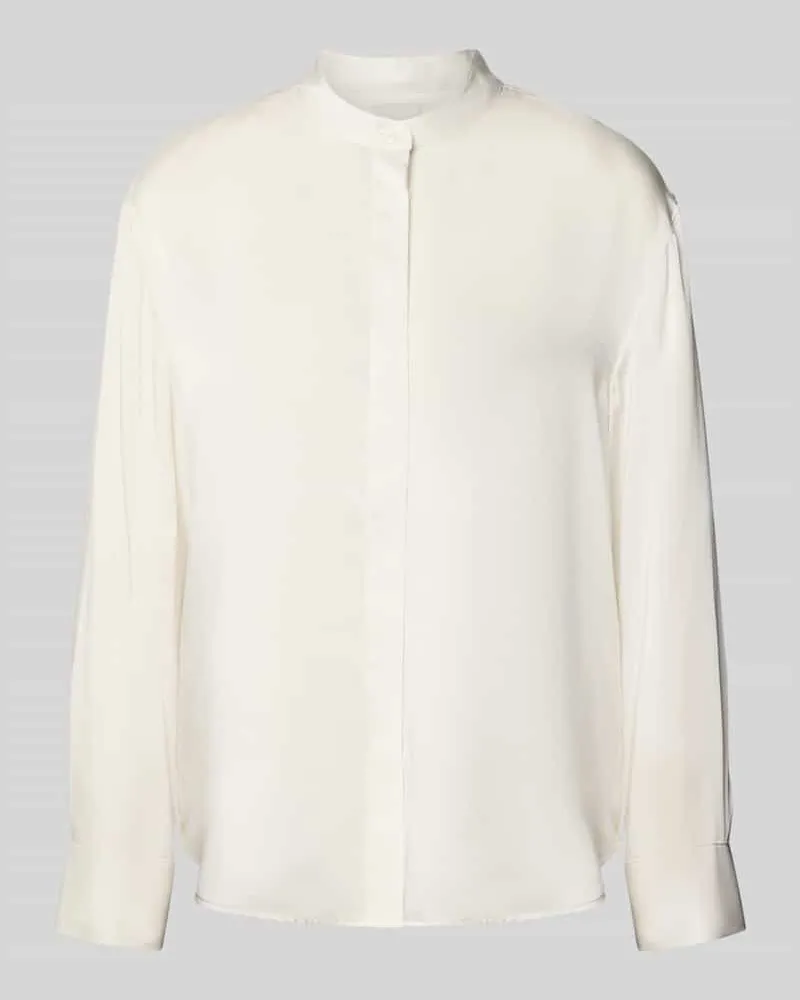 Calvin Klein Relaxed Fit Bluse mit Stehkragen Offwhite