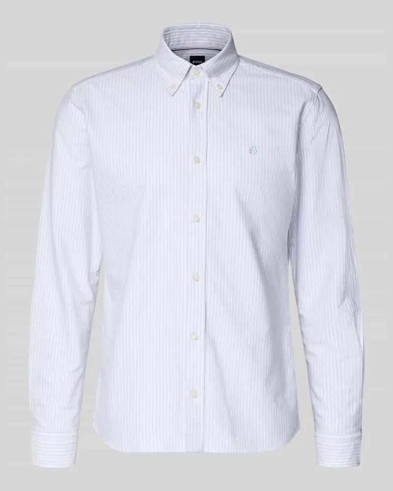 HUGO BOSS Slim Fit Freizeithemd aus reiner Baumwolle Modell 'H-ROAN Flieder