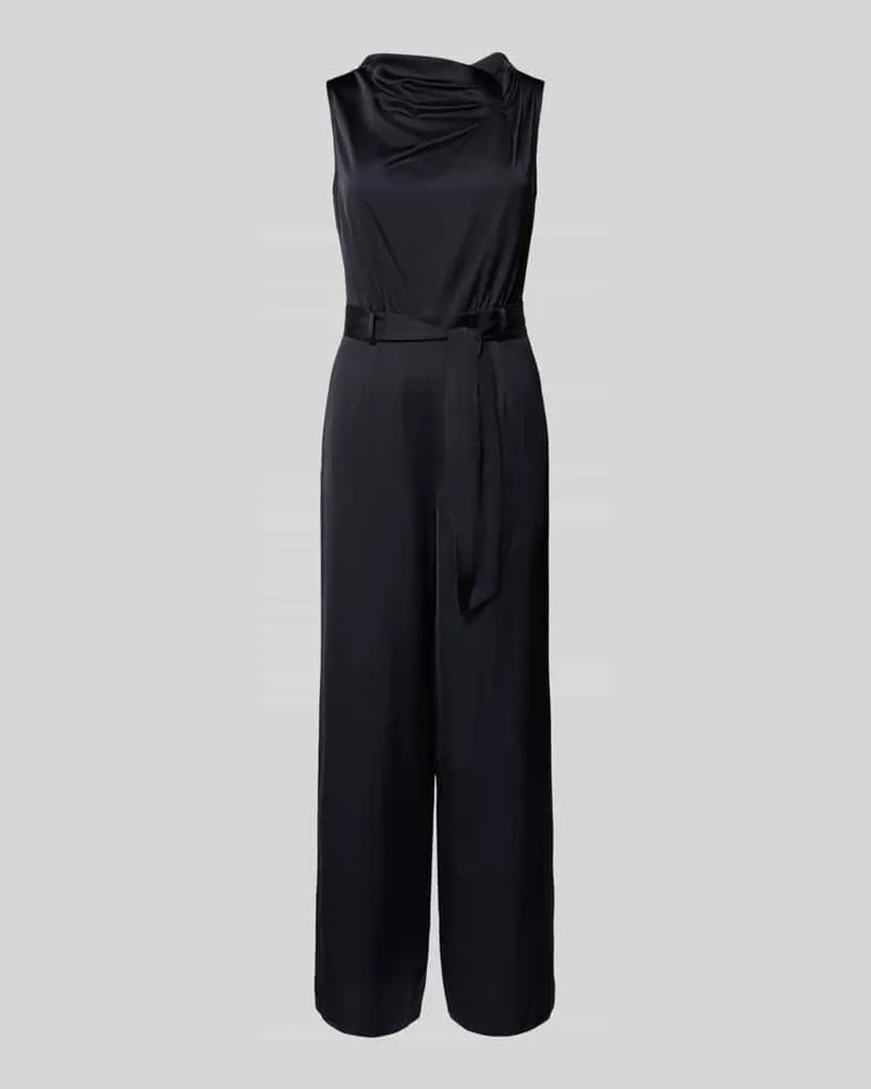 COMMA Jumpsuit aus Satin im ärmellosen Design Marine