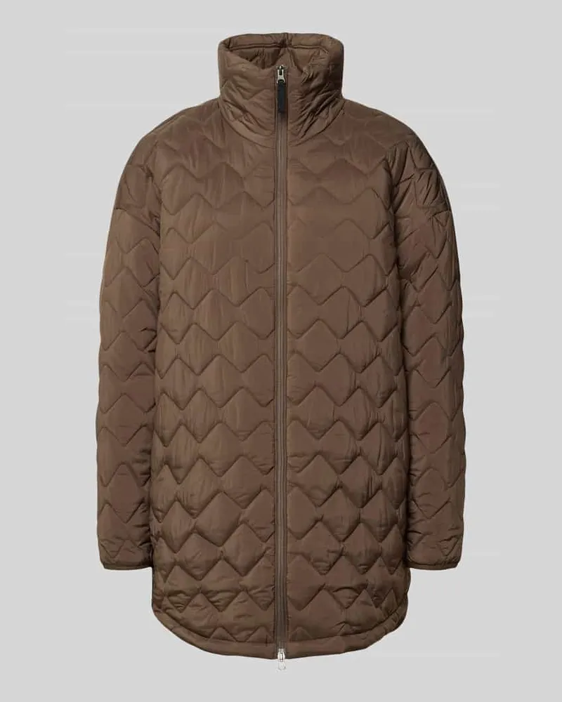 Didriksons 1913 Parka mit Steppnähten und Stehkragen Modell 'NIMA Mittelbraun