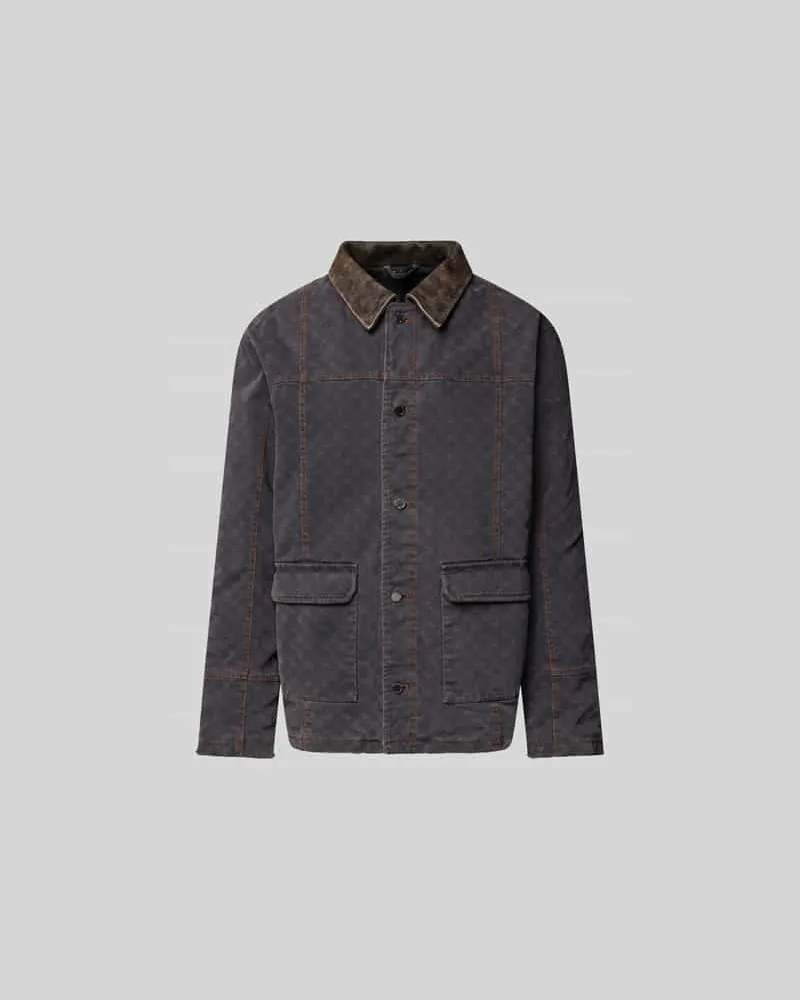 Daily Paper Jacke mit echtem Rindsleder-Besatz Mittelgrau