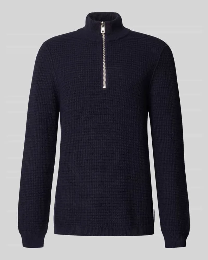 Marc O'Polo Regular Fit Troyer aus Baumwoll-Mix Marine