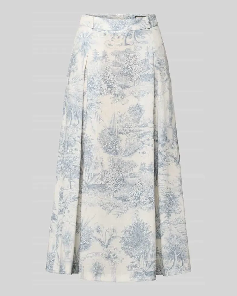 SEDUCTIVE  Midirock im Allover-Look Modell 'PALMIRA Blau