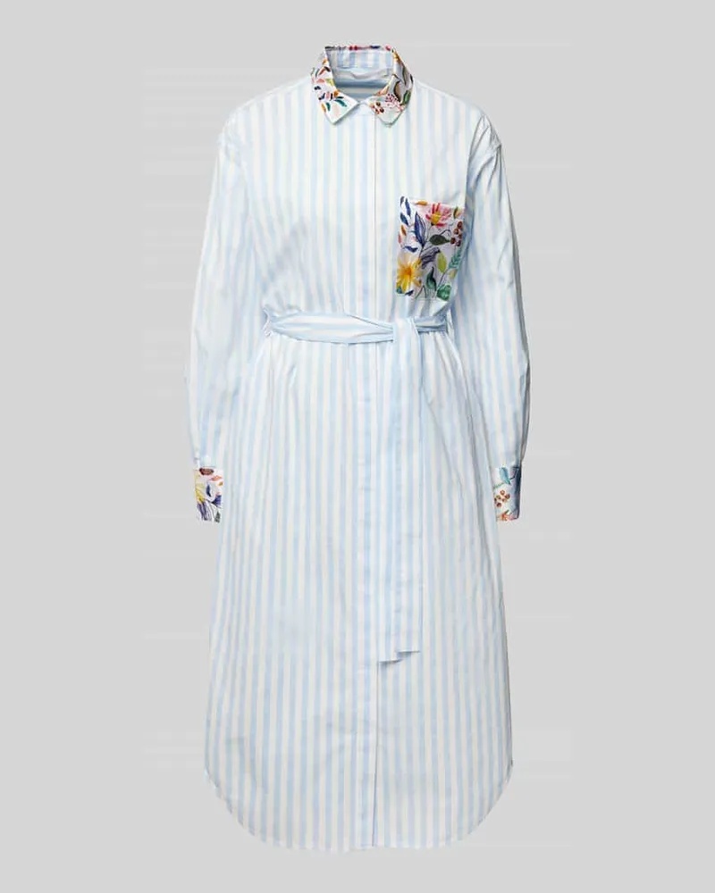 Herzen's Angelegenheit Hemdblusenkleid mit Brusttasche Hellblau