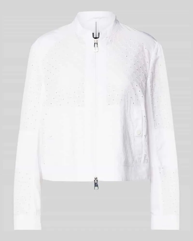 Marc Cain Blouson mit Lochstickerei und Zweiwege-Reißverschluss Weiss