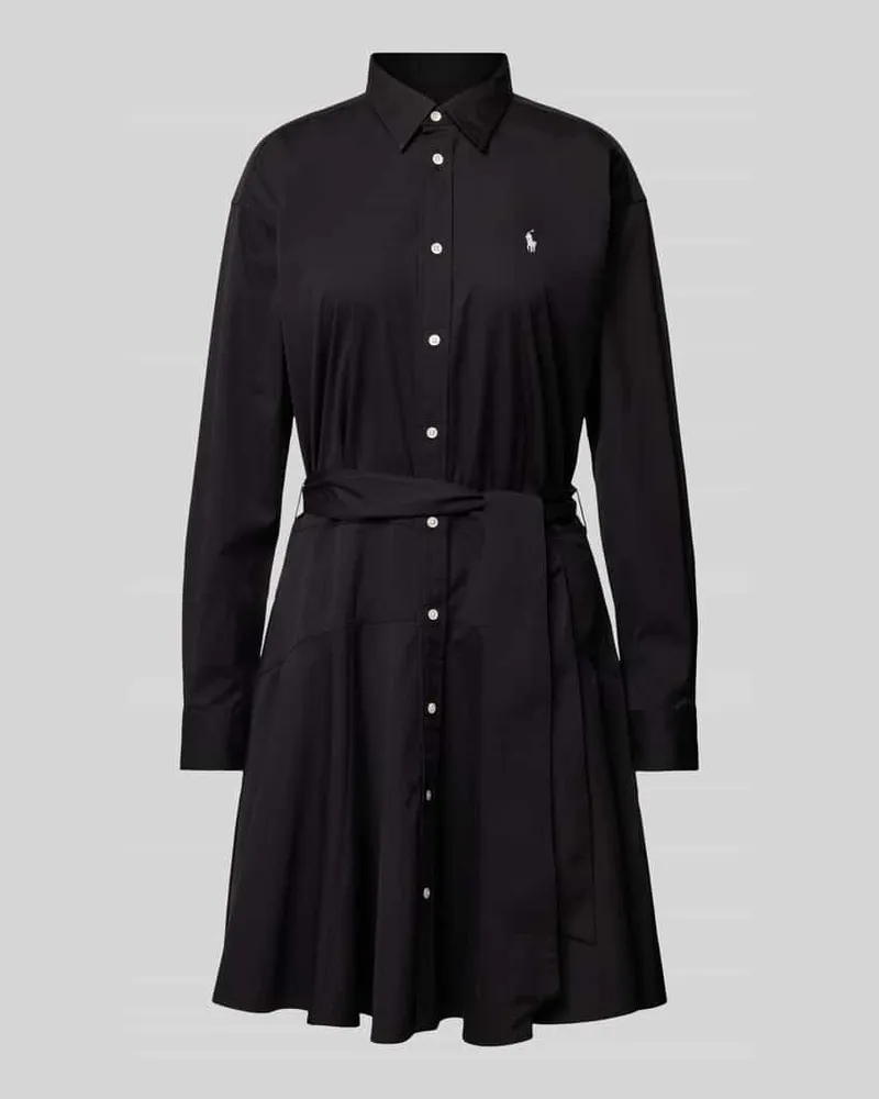 Ralph Lauren Knielanges Hemdblusenkleid mit Bindegürtel Black