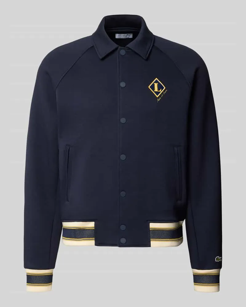 Lacoste Regular Fit Sweatjacke aus Baumwoll-Mix Marine