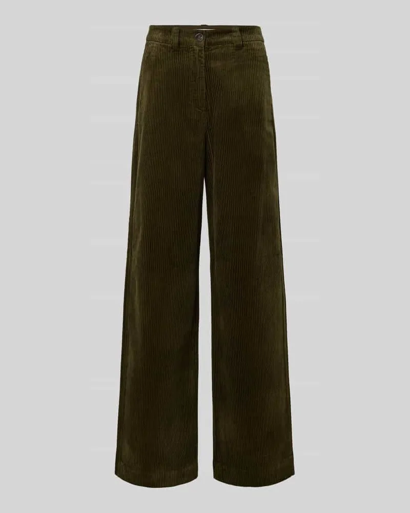 Marc O'Polo Wide Leg Cordhose aus reiner Baumwolle Khaki
