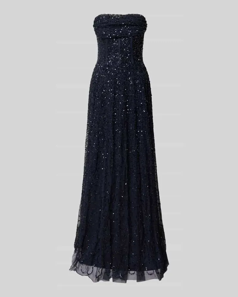 Lace & Beads Abendkleid mit Paillettenbesatz Dunkelblau