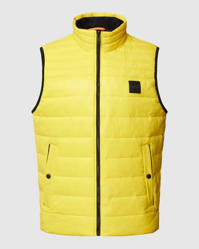 HUGO BOSS Steppweste mit Label-Patch Modell 'Odeno Gelb