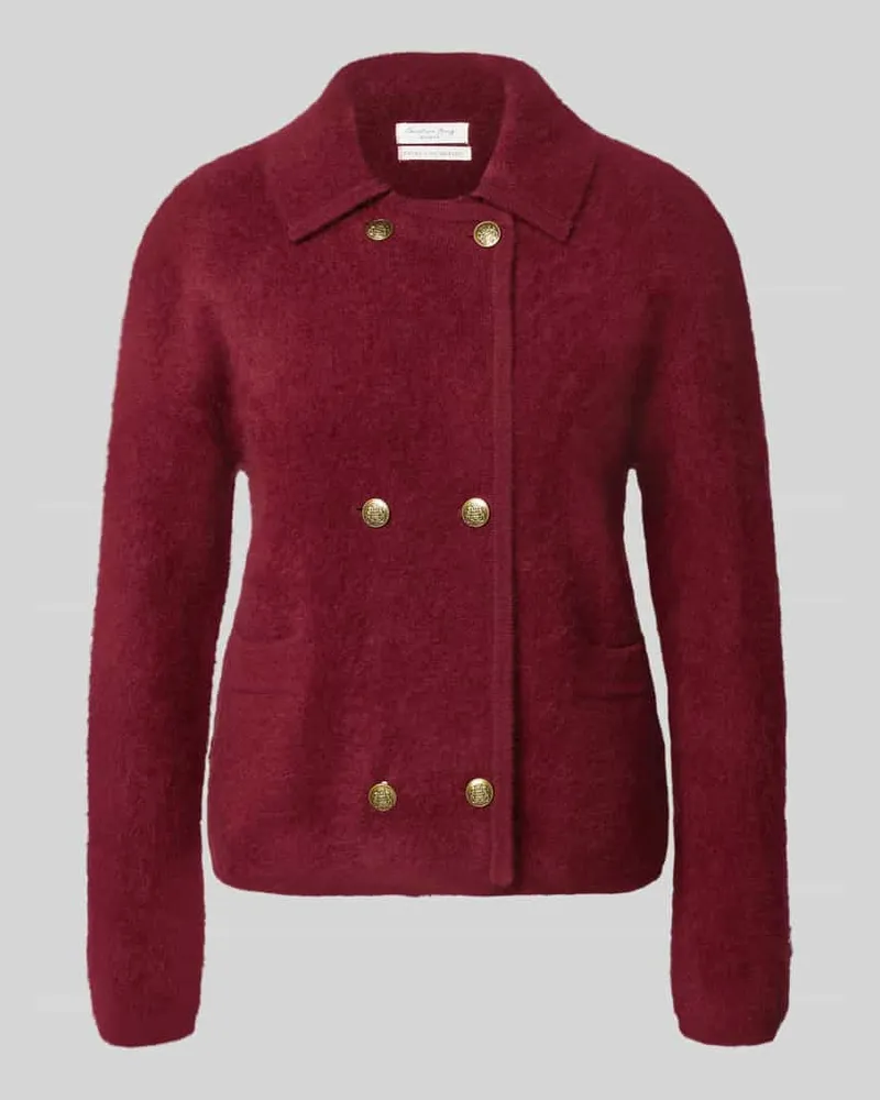 Christian Berg Strickjacke aus reiner Wolle Dunkelrot