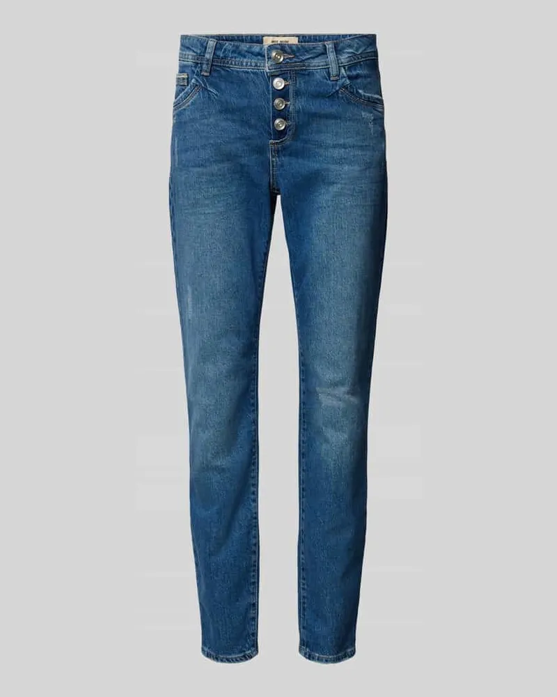 Mos Mosh Slim Fit Jeans im 5-Pocket-Design Modell 'Summer Dunkelblau
