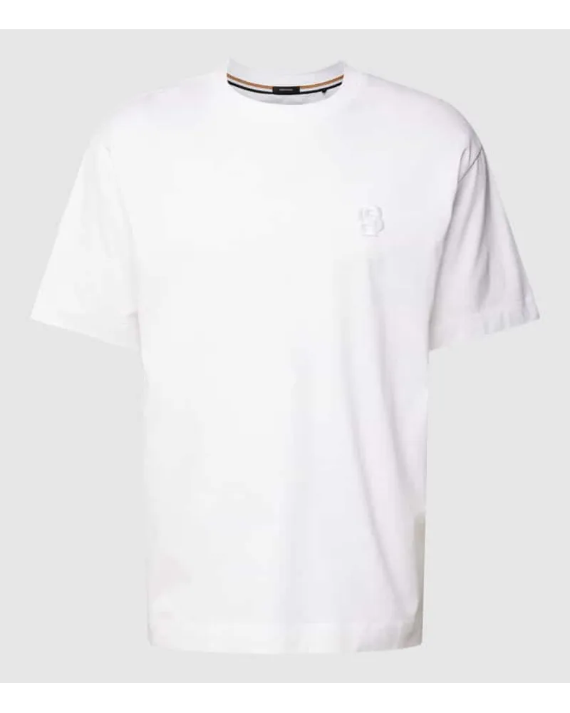 HUGO BOSS T-Shirt mit Label-Stitching Modell 'Tames Weiss