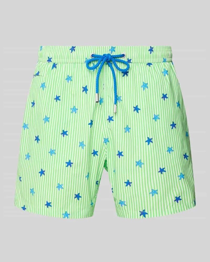 MC2 Saint Barth Relaxed Fit Badeshorts mit Tunnelzug Hellgruen