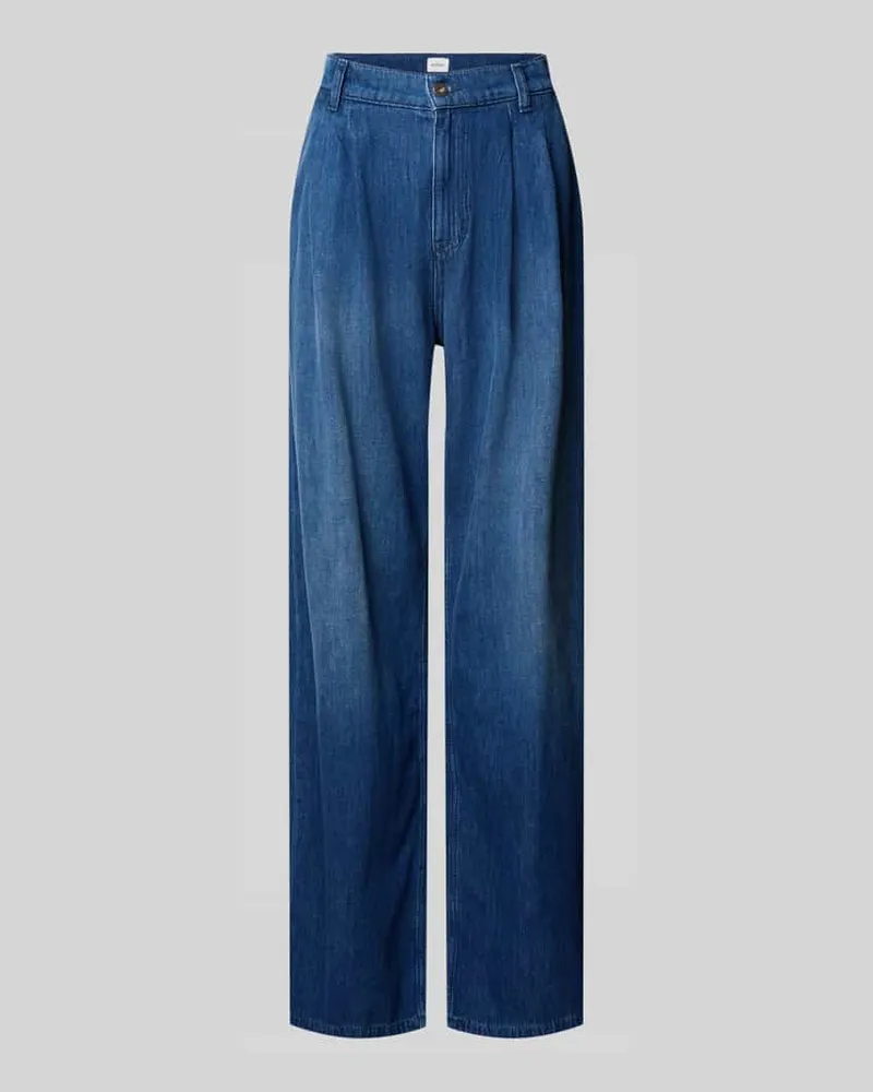 Mustang Jeans mit weitem Bein und Gesäßtaschen Modell 'Luise Jeansblau