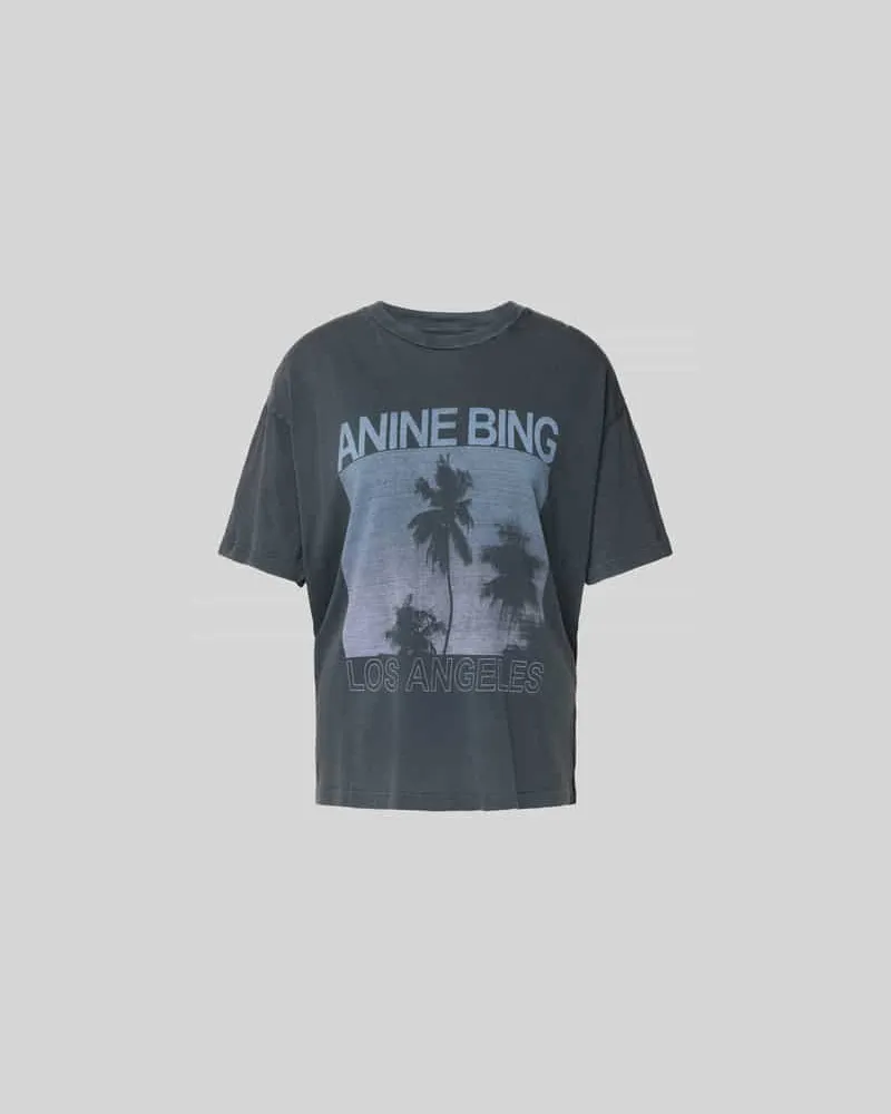 Anine Bing Relaxed Fit T-Shirt mit Logo-Print Black
